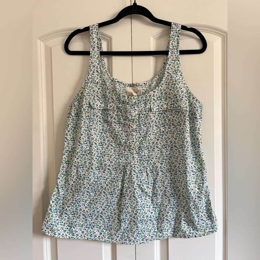 Levi’s Floral Button-Up Cotton Tank Top